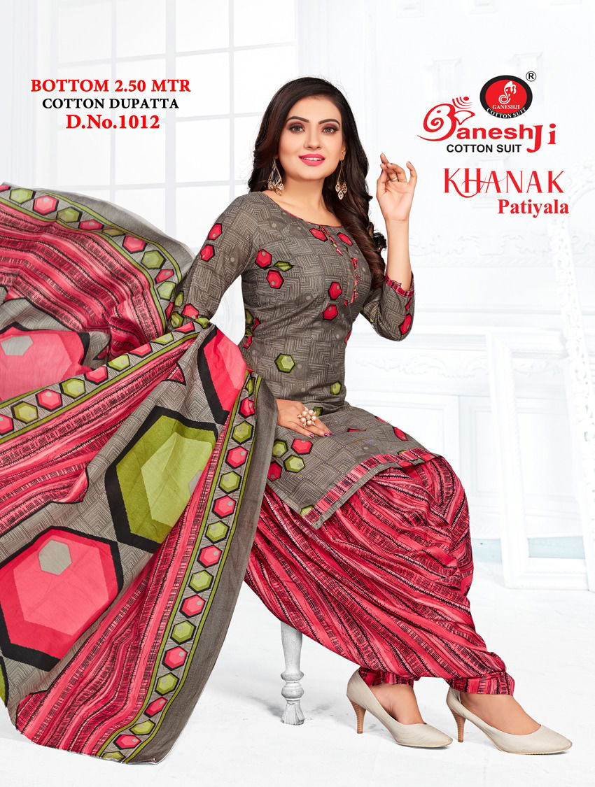 Ganeshji Khanak Patiyala 1 Daily Casual Wear Wholesale Dress Material Collection